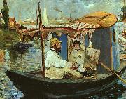 Edouard Manet Claude Monet Working on his Boat in Argenteuil oil painting picture wholesale